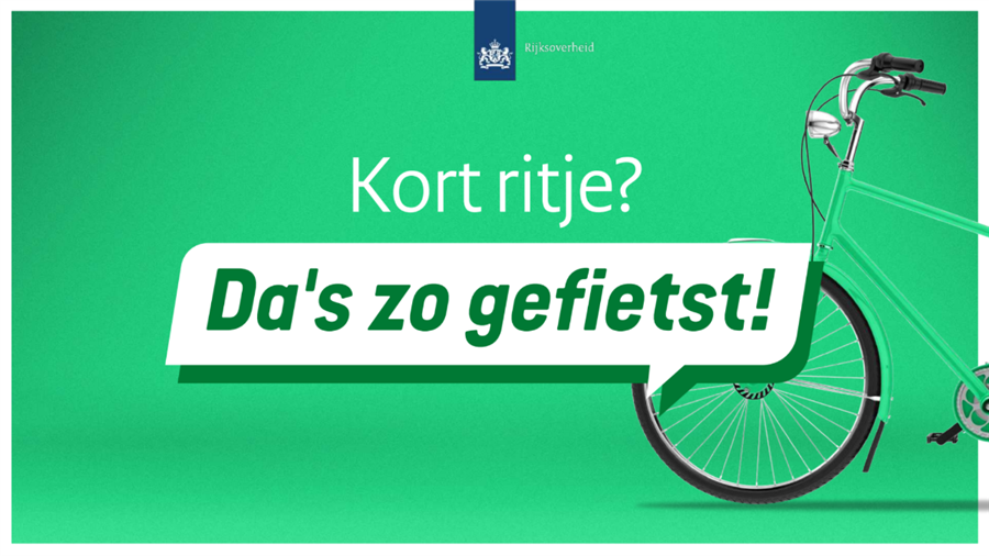 Message Landelijke campagne 'Da's zo gefietst!': voor korte ritten de fiets pakken bekijken